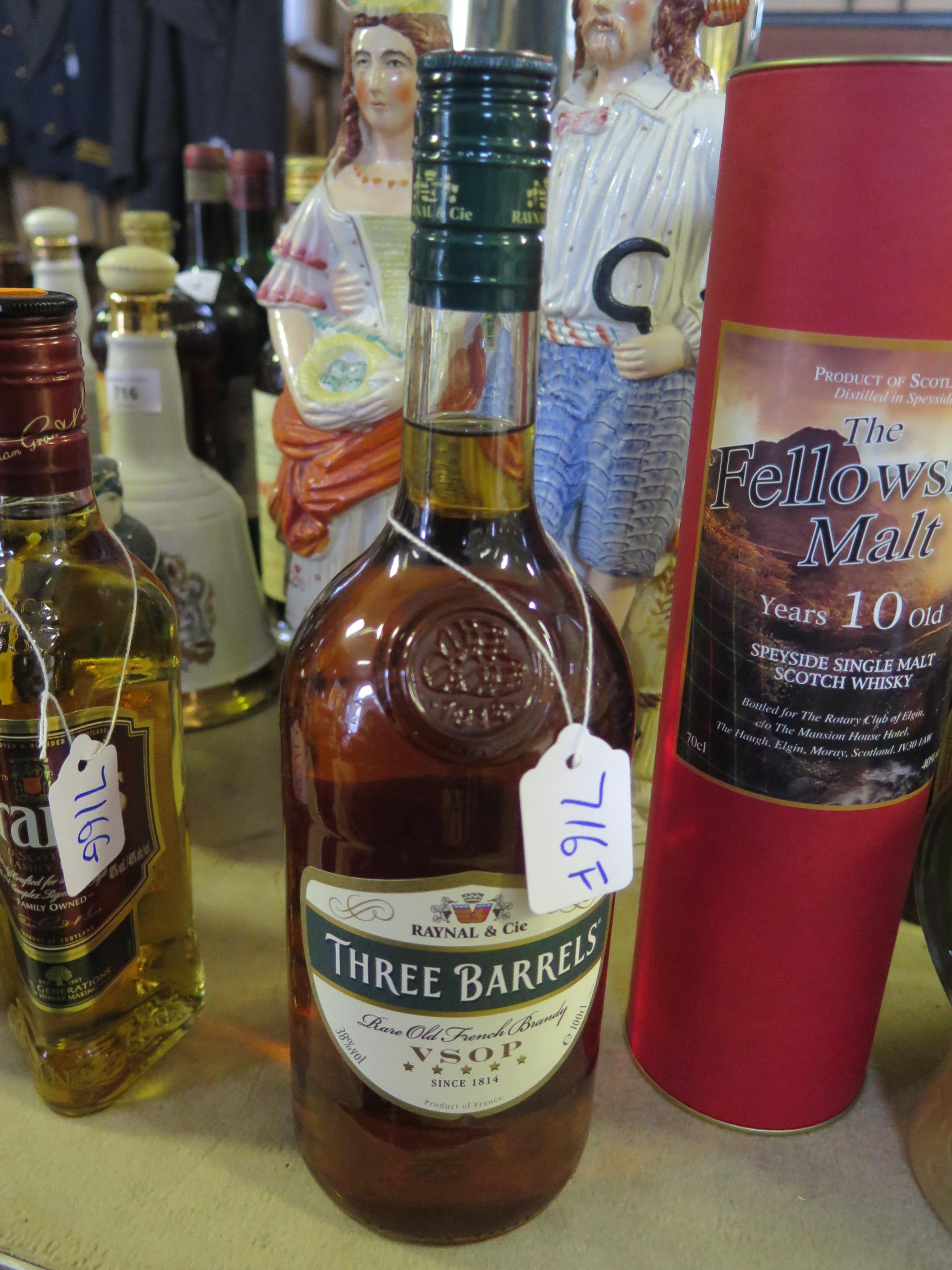 A 1l Bottle of Raynal & Cie Three Barrels Brandy