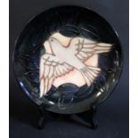 A Modern Moorcroft Limited Edition 1993 Dove Year Plate with certificate, 235/500