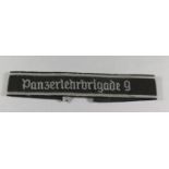 A German Panzerlehrbrigade 9 Cuff Title with label