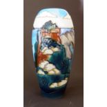 A Modern Moorcroft Limited Edition Vase Decorated with Coastal Scene 1998, 92/100, 18.5cm, boxed
