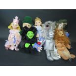 A Set of Eight Warner Bros Wizard of Oz soft characters, 10inches tall (China 1998)