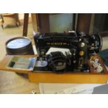 A Cased Singer 319K ZIGZAG Sewing Machine in rare black