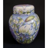 A Modern Moorcroft Trial Floral Decorated Ginger Jar 19.10.02, 15.5cm