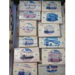 Thirteen Corgi Classics Buses and Coaches in Boxes