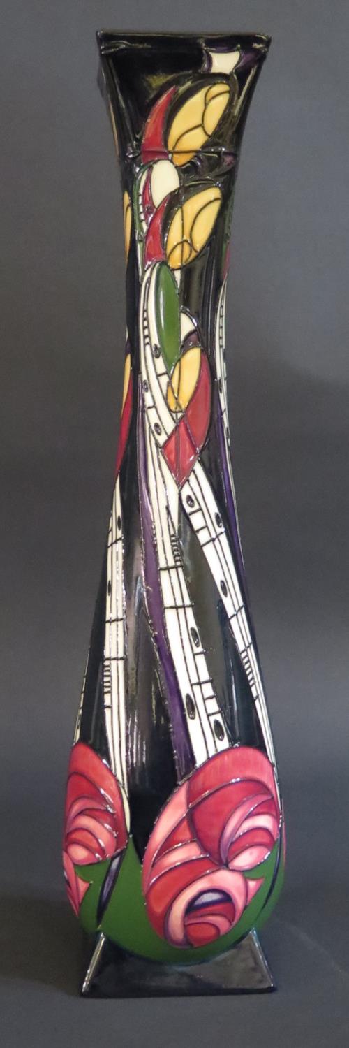 A W. Moorcroft Trial Tribute to Charles Rennie Macintosh Vase, 21.10.08, 35cm, boxed, cost £495