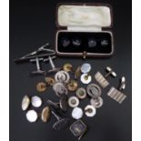 A Selection of Cufflinks including silver and coin examples