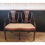 A Chippendale Style Two Seater Mahogany Open Settee