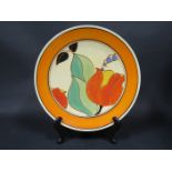 A Clarice Cliff Bizarre Red Tulips 10.5" Wall Plaque 1930/31