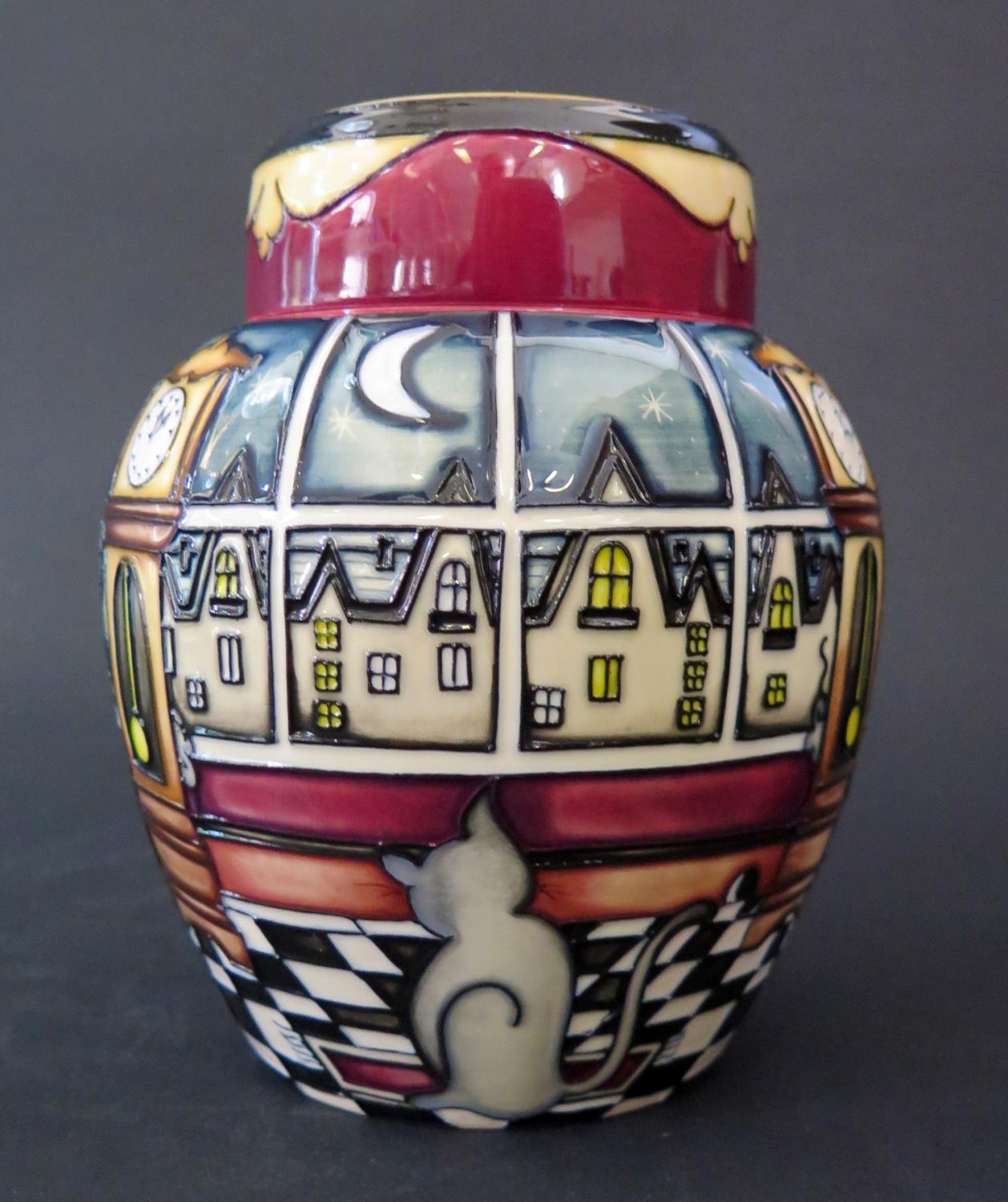 A Modern Moorcroft Limited Edition Nursery Rhyme Series Hickory Dickery Dock Ginger Jar decorated - Image 2 of 3