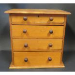 A Table Top Chest of Four Drawers, 36.5(h)x36.5(w)x22(d) cm