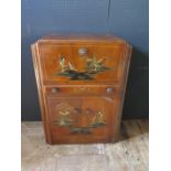 A Decorative Hand Painted Chinese Scene Cocktail Cabinet
