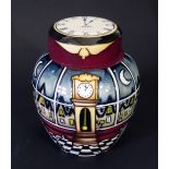A Modern Moorcroft Limited Edition Nursery Rhyme Series Hickory Dickery Dock Ginger Jar decorated