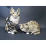 Two Winstanley Cat Ornaments, tallest 30cm