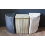 Three Lloyd Loom Painted Wicker Laundry Baskets