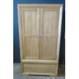 An Oak Furnitureland Bevel Double Wardrobe _ six months old (costs £569.99)