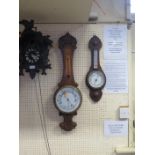 Two Oak Cased Barometers