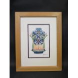 Philip Gibson 2003, watercolour of vase, 28x17.5cm, framed & glazed, also signed verso