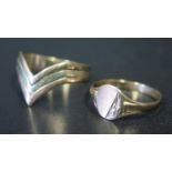 A 9ct Tri-colour gold Ring and one other 9ct gold ring, 3.6g SOLD ON BEHALF OF HOSPISCARE