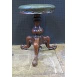 A Victorian Rosewood Adjustable Piano Stool
