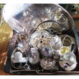 A Selection of Silver Plate including large two handled tray with pierced gallery, pierced bottle