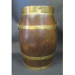 A Coopered Oak Barrel, 43.5cm high
