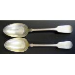 A Pair of William IV Silver Serving Spoons, Exeter 1835 (stamped with Victoria's bust), William