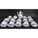 A Royal Copenhagen Pattern 10 Coffee Set for thirteen