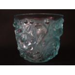 A Rene Lalique Avalon Pale Blue/Green Stained Vase, acid engraved mark to base, model no. 986, c.