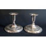 A Pair of Swedish Loaded Silver Candlesticks, 8cm high, K&EC