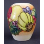 A Modern Moorcroft Fruit Decorated Vase by Kerry Goodwin 2002, no.30, 9.5cm