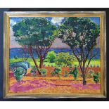 Ernest Yarrow Jones (1872 - 1951) An Orange Grove in Cyprus, Oil on Canvas, Framed 64 x 54cm