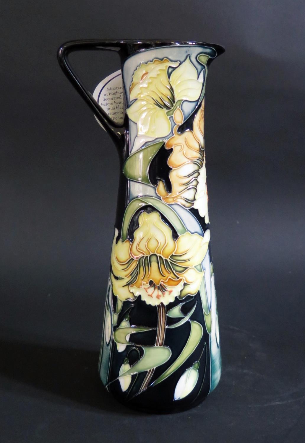 A Modern Moorcroft Limited Edition Narcissi Decorated Jug by Rachel Bishop 2003, 172/250, 24cm,