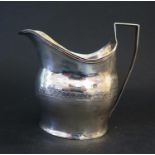 A Georgian Bright Cut Silver Cream Jug, marked maker ?.W, 88g, 103mm high, faults