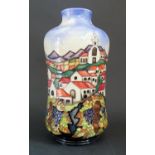 A Modern Moorcroft MDS Vase Decorated with an Italian Village, Vine and Grapes 97, 21.5cm