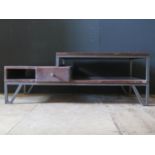 A New Hardwood and Steel Entertainment Stand