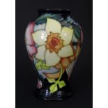 A Modern Moorcroft Limited Edition GIIR Golden Jubilee 2002 Floral Decorated Vase, 16cm, boxed