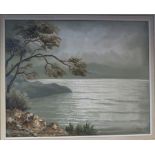 Servaes, Coastal Scene, oil on canvas, 75x60, framed