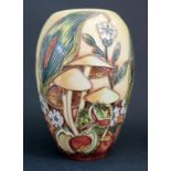 A Modern Moorcroft Limited Edition Vase Decorated with Fungi and Flowers by Debbie Hancock 98, 266/