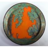 Nicolas Platon, France 1888- 1968, An Art Glass Enamel Decorated Platter _ Painted with a