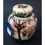 A Modern Moorcroft Limited Edition Ginger Jar Decorated with Ice Skating Scene by Paul Hilditch