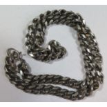 A Heavy Sterling Silver Curb Link Necklace, 53cm, 73g