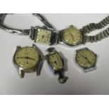 Five Ladies Manual Wristwatches, running