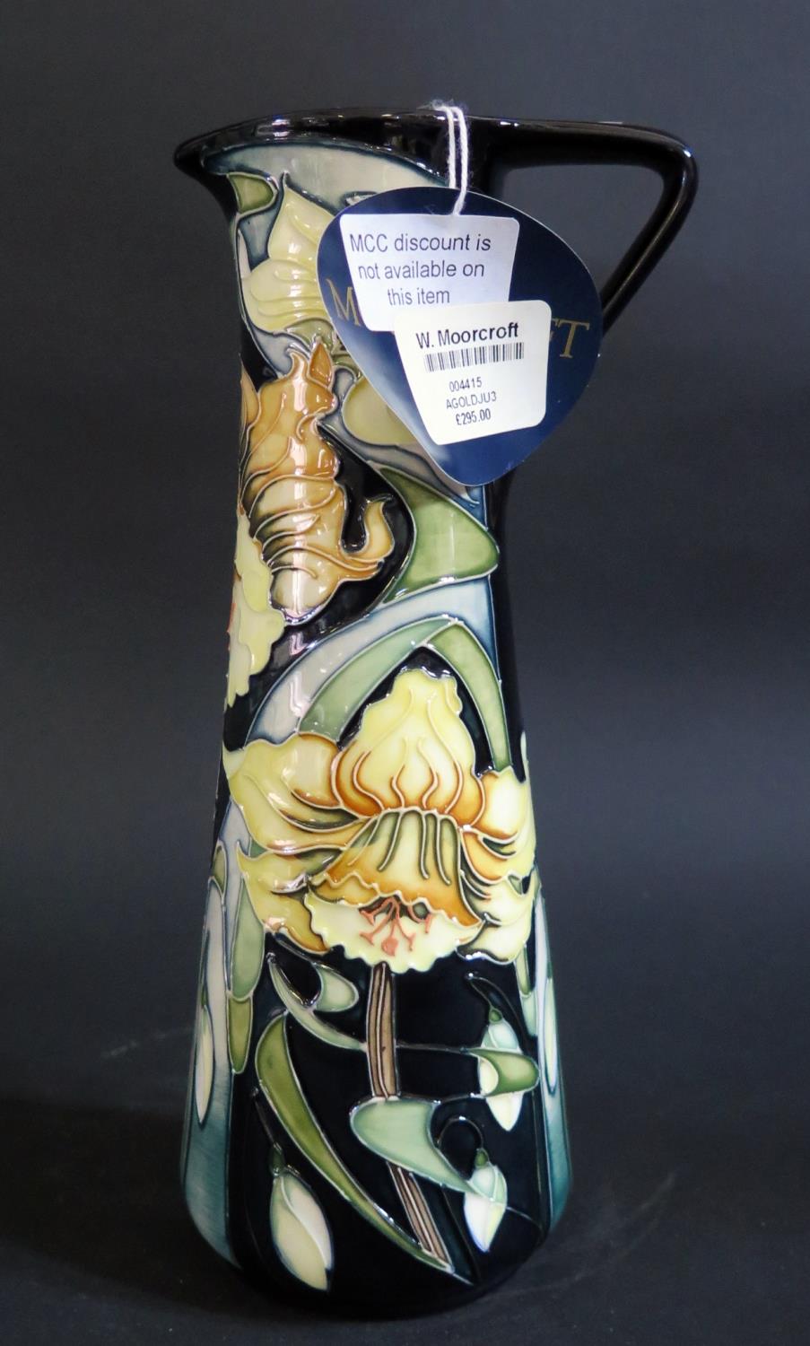 A Modern Moorcroft Limited Edition Narcissi Decorated Jug by Rachel Bishop 2003, 172/250, 24cm, - Image 2 of 3