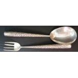 A Pair of Indian White Metal Salad Servers, 137g