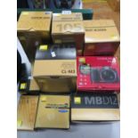 A Collection of Nikon Empty Boxes with Manuals and soft Case in Box.