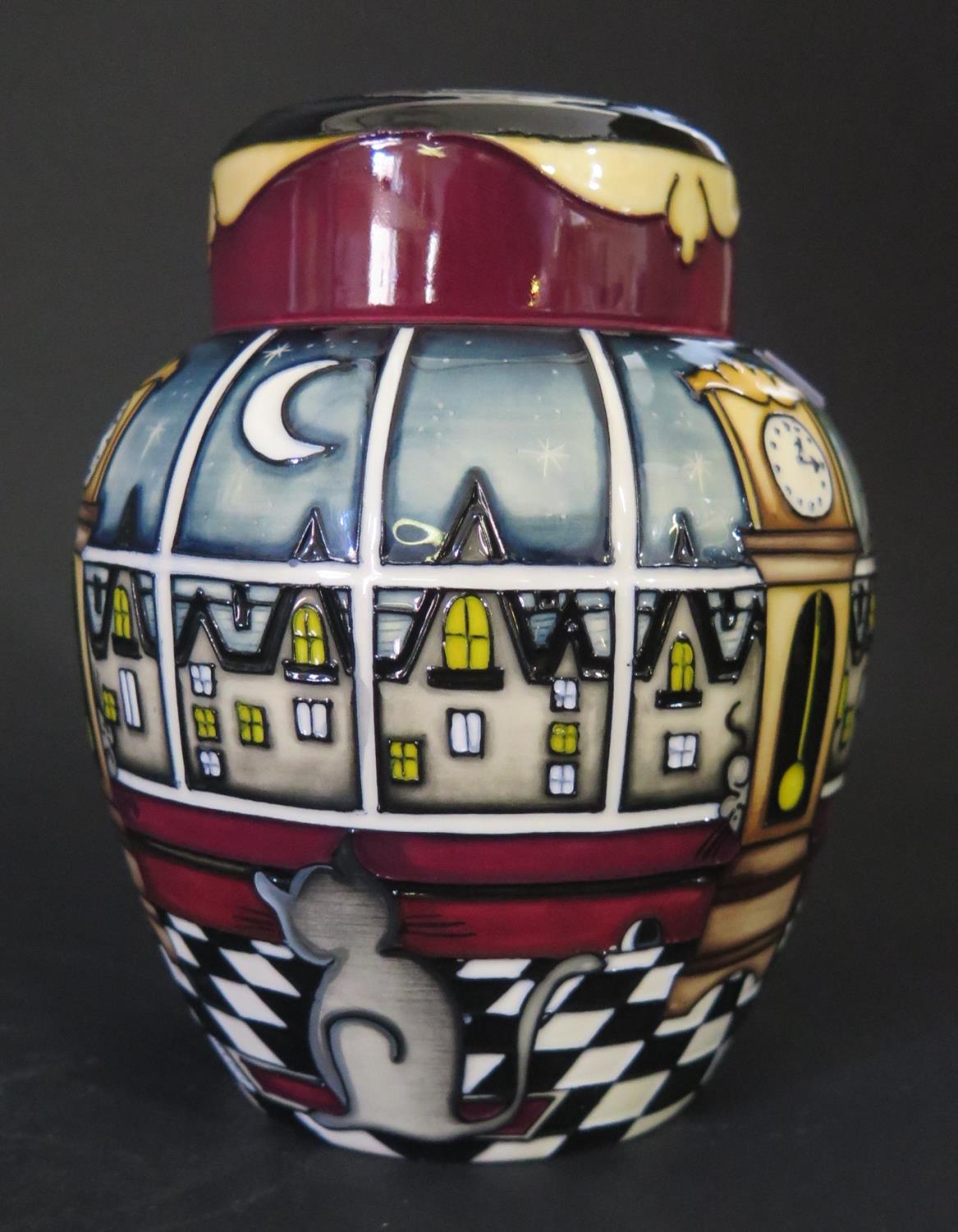 A Modern Moorcroft Limited Edition Nursery Rhyme Series Hickory Dickery Dock Ginger Jar decorated - Image 2 of 2