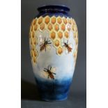 A Modern Moorcroft Bee and Honeycomb Vase, 25cm, boxed