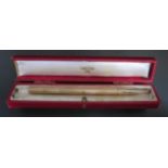 A Cartier of London 9ct Gold Propelling Pencil, original case, London 1949, 24.1g