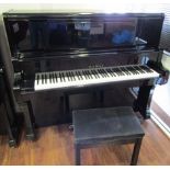 Kawai (c1977) A 132 cm Model BL71 upright piano in a bright ebonised case;