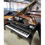 Kawai (c1989) A 6ft 1in grand piano in a bright ebonised case on square tapered legs.